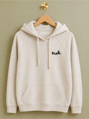 Trek Cream Fleece Pullover Hoodie Size L